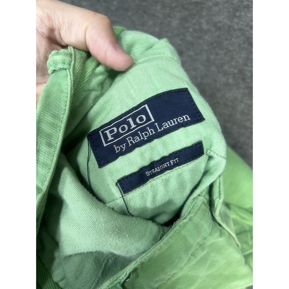 VINTAGE Polo Ralph Lauren Pants Size 32x30 Green Naval Tailor Faded Garment Dyed - Picture 8 of 13
